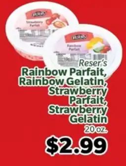 Living Fresh Market Reser's Rainbow Parfait, Rainbow Gelatin, Strawberry Parfait, Strawberry Gelatin offer