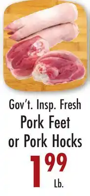 Garden Fresh Market Gov't Insp. Fresh Pork Feet or Pork Hocks offer