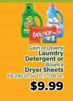 Living Fresh Market Gain or Downy Laundry Detergent or Bounce Dryer Sheets offer