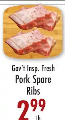 Garden Fresh Market Gov't Insp. Fresh Pork Spare Ribs offer