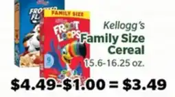 Living Fresh Market Kellogg's Family Size Cereal offer