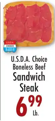 Garden Fresh Market U.S.D.A. Choice Boneless Beef Sandwich Steak offer
