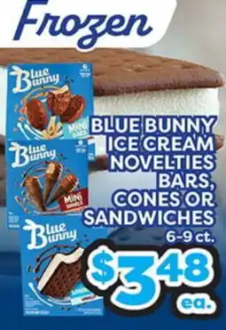 Torres Supermercado BLUE BUNNY ICE CREAM NOVELTIES, BARS, CONES OR SANDWICHES offer