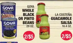 Carnicerias Jimenez GOYA WHOLE BLACK OR PINTO BEANS, LA COSTEÑA GUACAMOLE SALSA offer