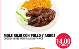 Carnicerias Jimenez CHICKEN IN RED MOLE SAUCE WITH RICE offer