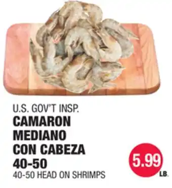 Carnicerias Jimenez U.S. GOV'T INSP. CAMARON MEDIANO CON CABEZA 40-50 offer