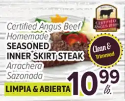 Cermak Fresh Market Certified Angus Beef Homemade SEASONED INNER SKIRT STEAK offer