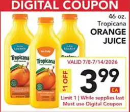Pete's Fresh Market 46 oz. Tropicana ORANGE JUICE offer