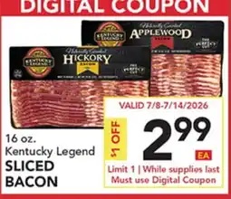 Pete's Fresh Market 16 oz. Kentucky Legend SLICED BACON offer
