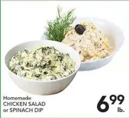 Pete's Fresh Market Homemade CHICKEN SALAD or SPINACH DIP offer