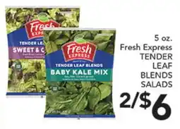 Pete's Fresh Market 5 oz. Fresh Express TENDER LEAF BLEND SALADS offer