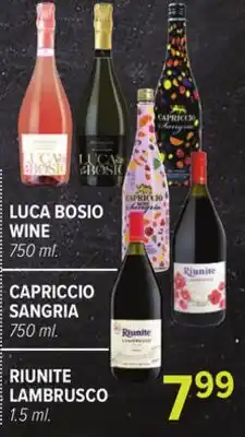 Cermak Fresh Market LUCA BOSIO WINE, CAPRICCIO SANGRIA, RIUNITE LAMBRUSCO offer