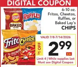 Pete's Fresh Market Fritos, Cheetos, Ruffles, or Baked Lay's CHIPS offer