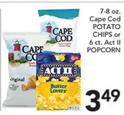 Pete's Fresh Market 7-8 oz. Cape Cod POTATO CHIPS or 6 ct. Act II POPCORN offer