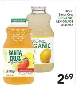Pete's Fresh Market 32 oz. Santa Cruz ORGANIC LEMONADE offer