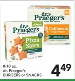 Pete's Fresh Market dr. Praeger's BURGERS or SNACKS offer