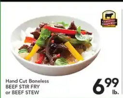 Pete's Fresh Market Hand Cut Boneless BEEF STIR FRY or BEEF STEW offer