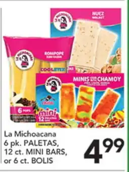 Pete's Fresh Market La Michoacana 6 pk. PALETAS, 12 ct. MINI BARS, or 6 ct. BOLIS offer