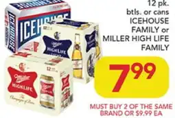 Pete's Fresh Market ICEHOUSE FAMILY or MILLER HIGH LIFE FAMILY offer