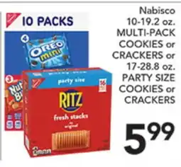 Pete's Fresh Market Nabisco 10-19.2 oz. MULTI-PACK COOKIES or CRACKERS or 17-28.8 oz. PARTY SIZE COOKIES or CRACKERS offer
