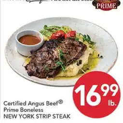 Pete's Fresh Market Certified Angus Beef Prime Boneless NEW YORK STRIP STEAK offer