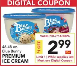 Pete's Fresh Market 46-48 oz. Blue Bunny PREMIUM ICE CREAM offer