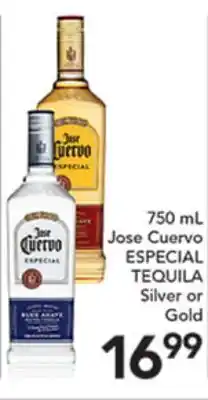 Pete's Fresh Market 750 mL Jose Cuervo ESPECIAL TEQUILA Silver or Gold offer