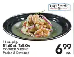 Pete's Fresh Market 51-60 ct. Tail-On COOKED SHRIMP offer