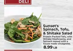 Sunset Foods Sunset's Spinach, Tofu, & Shiitake Salad offer
