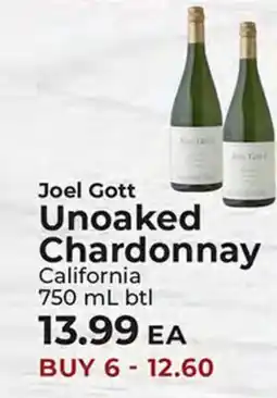 Sunset Foods Joel Gott Unoaked Chardonnay offer