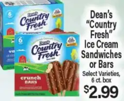 Angelo Caputo's Fresh Market Dean's Country Fresh Ice Cream Sandwiches or Bars offer