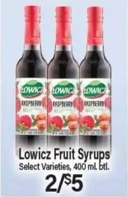Angelo Caputo's Fresh Market Lowicz Fruit Syrups offer
