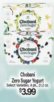 Angelo Caputo's Fresh Market Chobani Zero Sugar Yogurt offer
