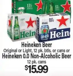 Angelo Caputo's Fresh Market Heineken Beer Original Or Light, 12 Pk. Btls. Or Cans Or Heineken 0.0 Non-Alcoholic Beer 12 Pk. cans offer