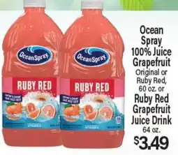 Angelo Caputo's Fresh Market Ocean Spray 100% Juice Grapefruit Original or Ruby Red offer