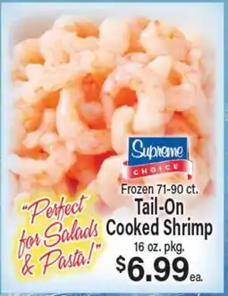 Angelo Caputo's Fresh Market Frozen 71-90 ct. Tail-On Cooked Shrimp offer
