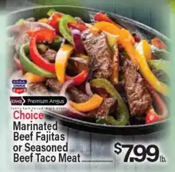 Angelo Caputo's Fresh Market Choice Marinated Beef Fajitas or Seasoned Beef Taco Meat offer