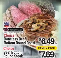 Angelo Caputo's Fresh Market Choice Boneless Beef Bottom Round Roast... Choice Beef Bottom Round Steak offer