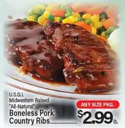 Angelo Caputo's Fresh Market U.S.G.I. Midwestern Raised All-Natural Boneless Pork Country Ribs offer