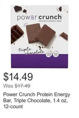 Costco Power Crunch Protein Energy Bar, Triple Chocolate, 1.4 oz, 12-count offer