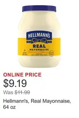Costco Hellmann's, Real Mayonnaise, 64 oz offer