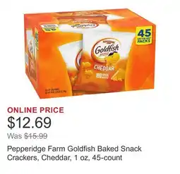 Costco Pepperidge Farm Goldfish Baked Snack Crackers, Cheddar, 1 oz, 45-count offer