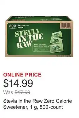 Costco Stevia in the Raw Zero Calorie Sweetener, 1 g, 800-count offer