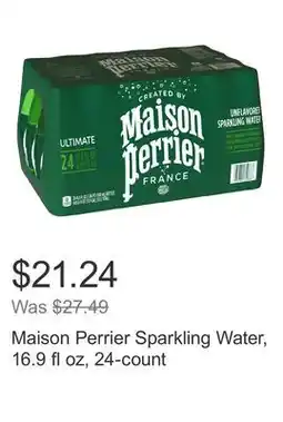 Costco Maison Perrier Sparkling Water, 16.9 fl oz, 24-count offer