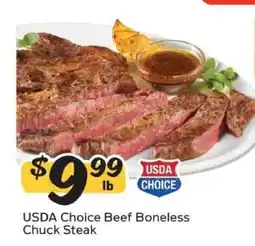 Winn Dixie USDA Choice Beef Boneless Chuck Steak offer