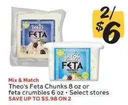 Winn Dixie Theo's Feta Chunks or Feta Crumbles offer