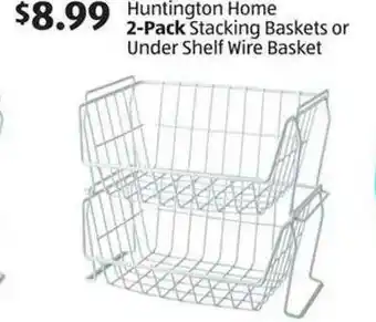 Aldi Huntington Home 2-pack Stacking Baskets Or Under Shelf Wire Basket offer