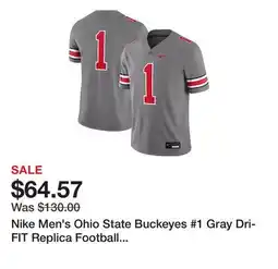 Dick's Sporting Goods Nike Men's Ohio State Buckeyes #1 Gray Dri-FIT Replica Football Game Jersey offer