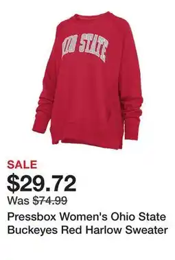 Dick's Sporting Goods Pressbox Women's Ohio State Buckeyes Red Harlow Sweater offer