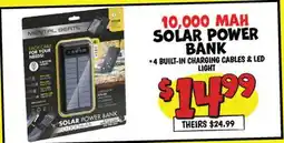 Ollie's 10,000 MAH SOLAR POWER BANK offer